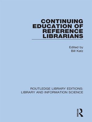 cover image of Continuing Education of Reference Librarians